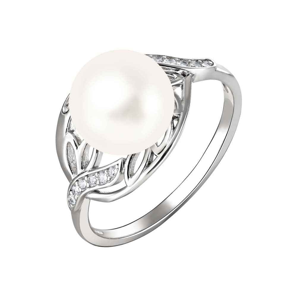 Классическое кольцо | Серебро 925 пробы | Фианит, Жемчуг по цене 4291.20 руб.