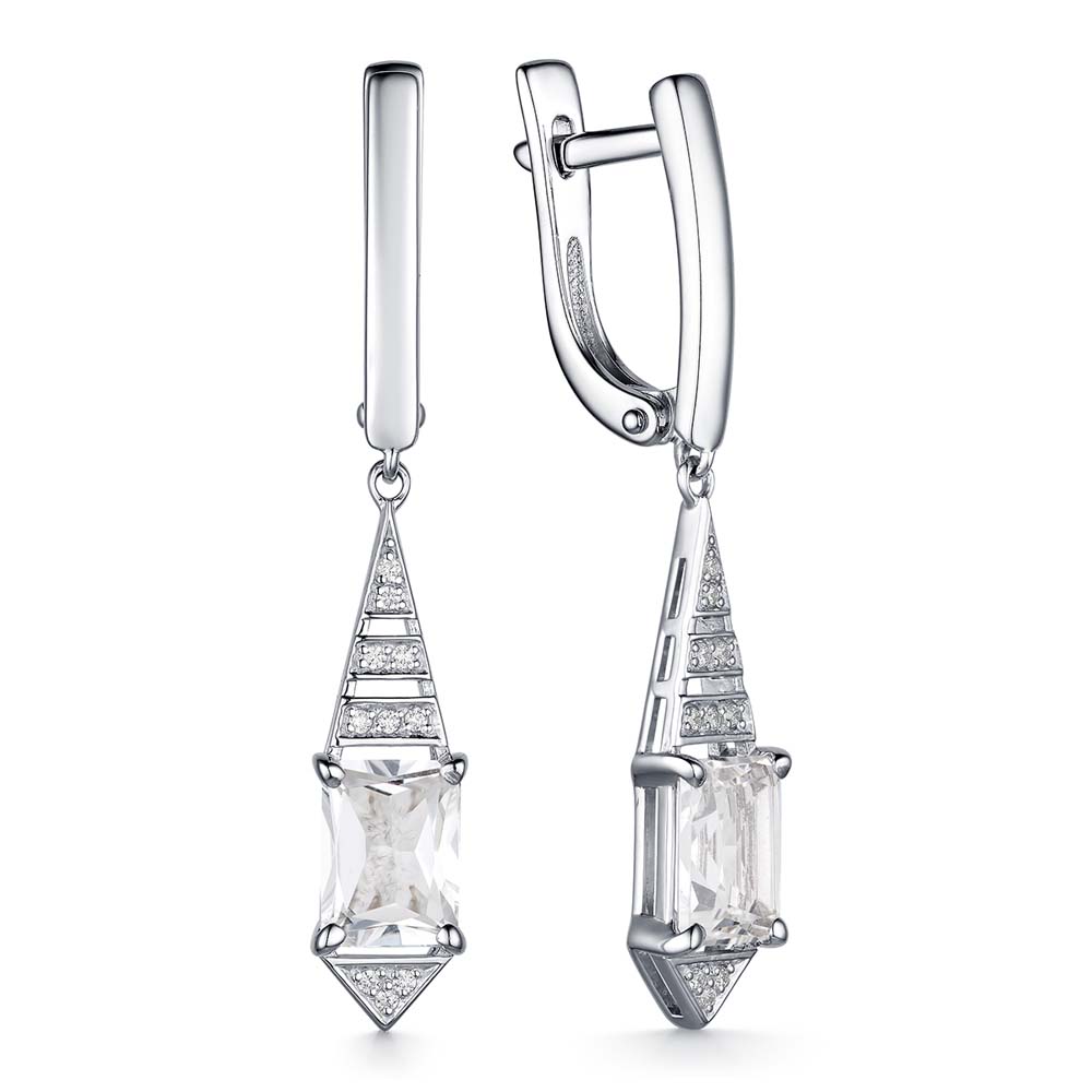 Серьги | Серебро 925 пробы | Фианит, Горный хрусталь по цене 9051.50 руб.