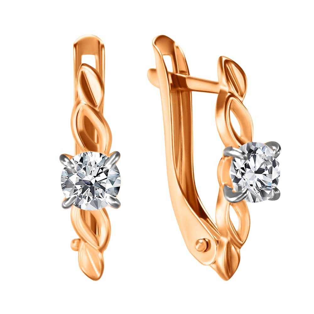 Серьги | Золото 585 пробы | Фианит по цене 22873.00  руб.