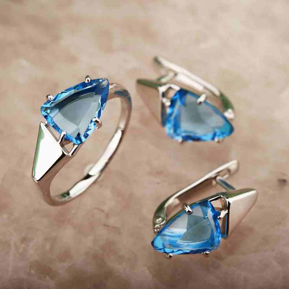 Серьги | Золото 585 пробы | Кварц по цене 41400.00  руб.