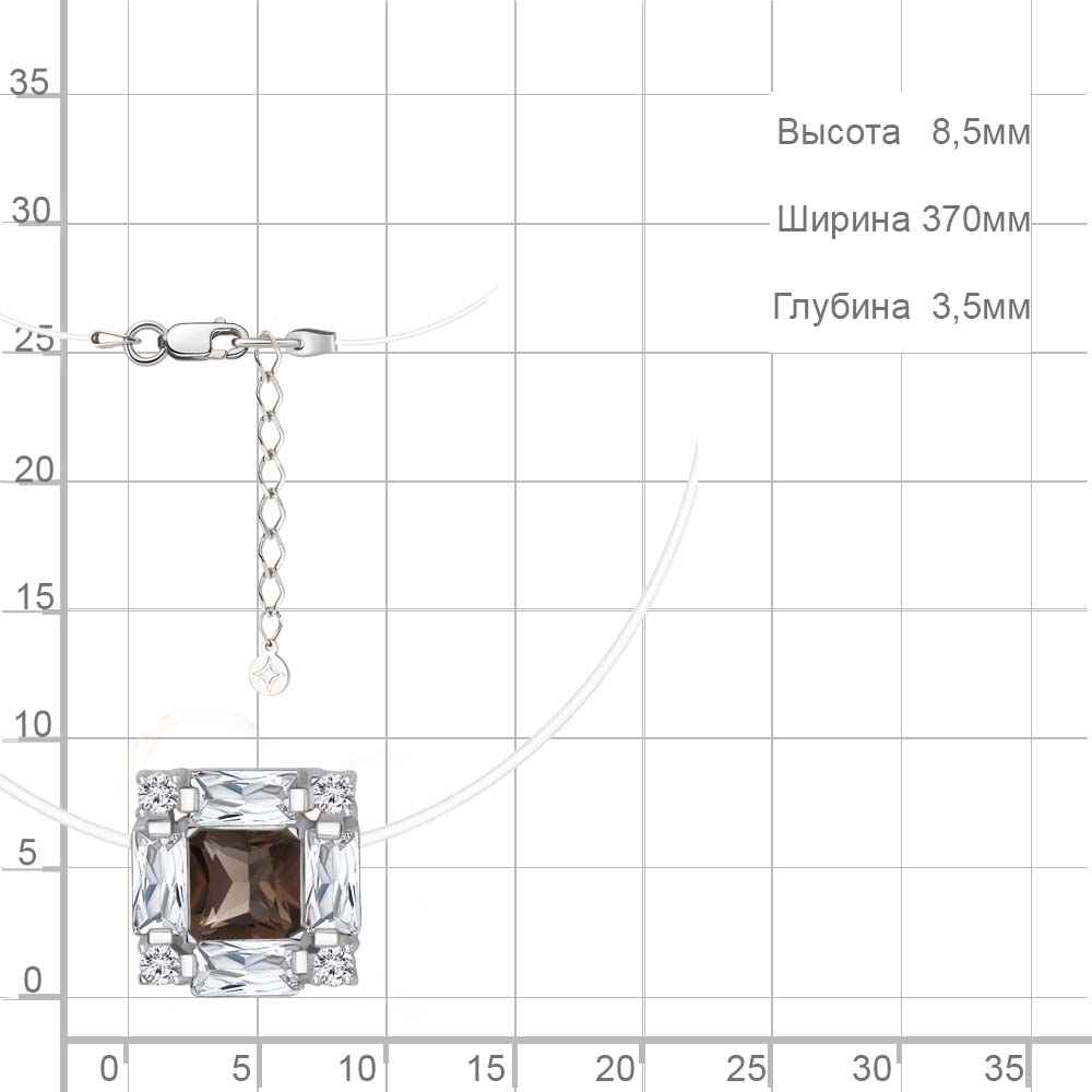 Колье | Серебро 925 пробы | Фианит, Раухтопаз по цене 5470.00 руб. 