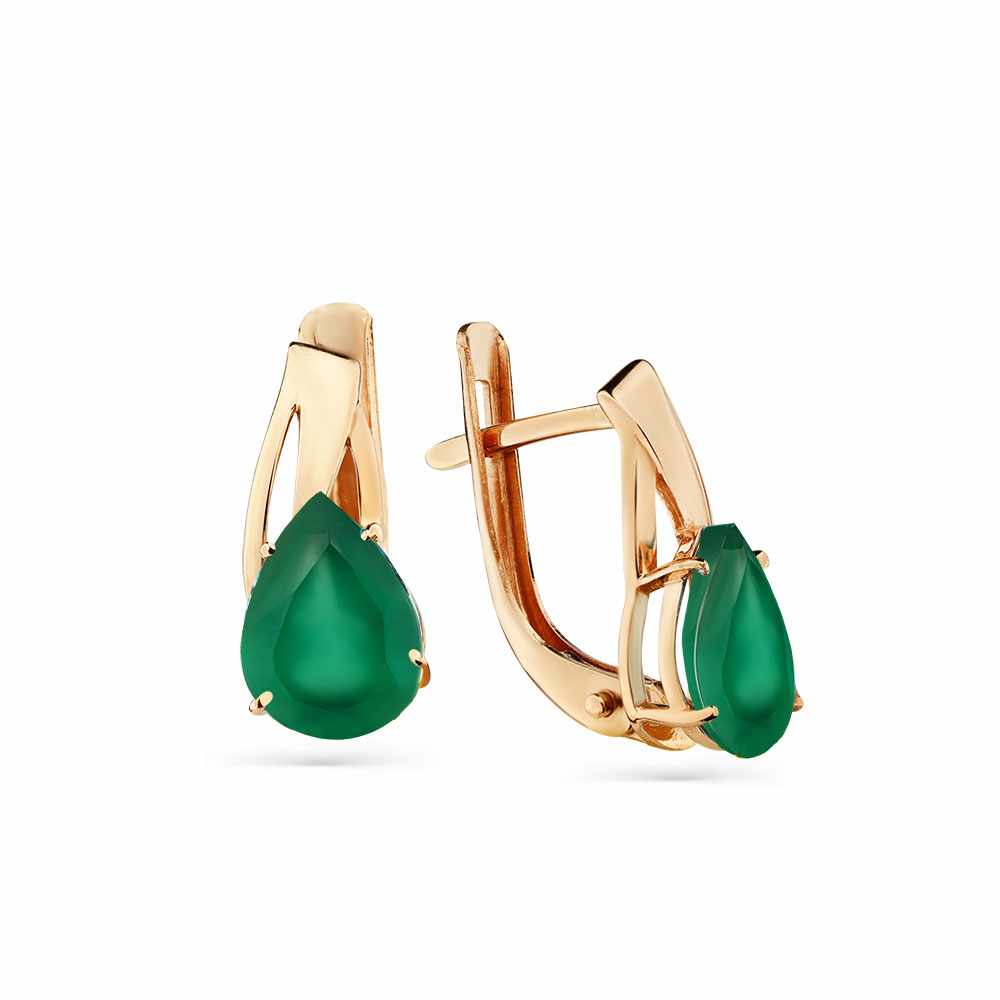 Серьги | Золото 585 пробы | Агат по цене 19200.00  руб.