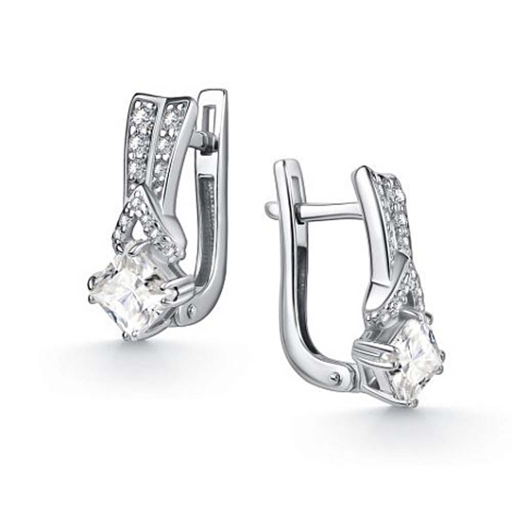 Серьги | Серебро 925 пробы | Фианит, Горный хрусталь по цене 9040.00 руб.