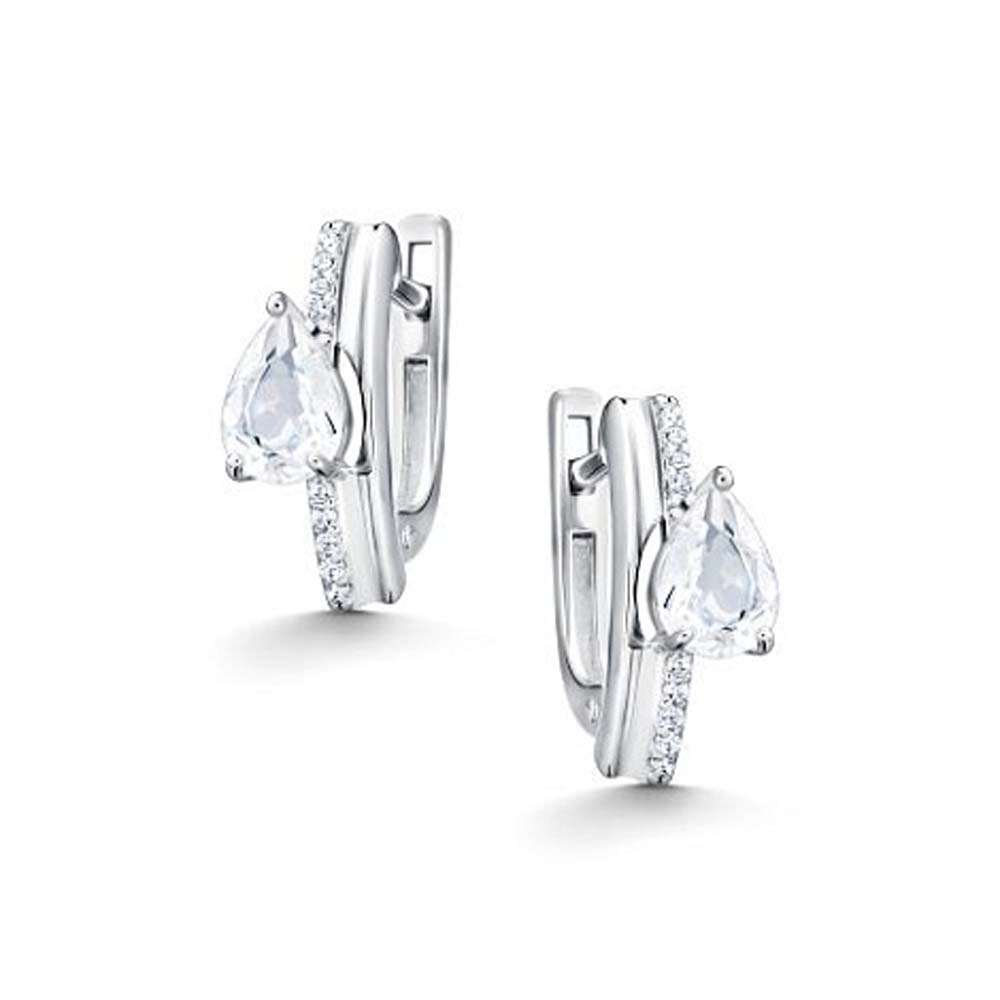 Серьги | Серебро 925 пробы | Фианит, Горный хрусталь по цене 8100.00 руб.
