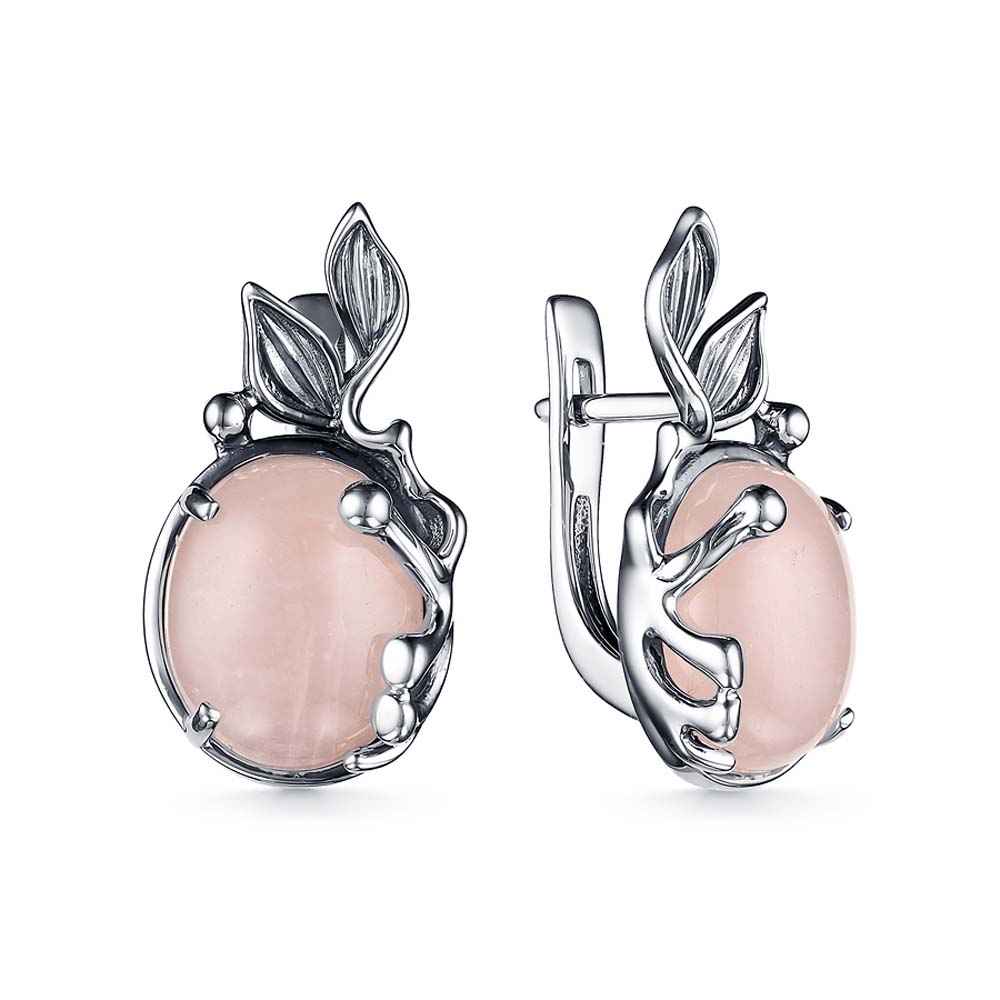 Серьги | Серебро 925 пробы | Кунцит по цене 21125.00 руб.
