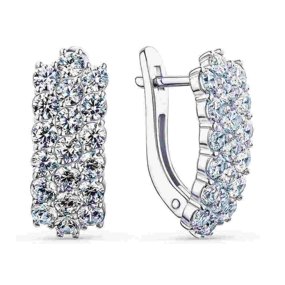 Серьги | Серебро 925 пробы | Фианит по цене 9360.00 руб.
