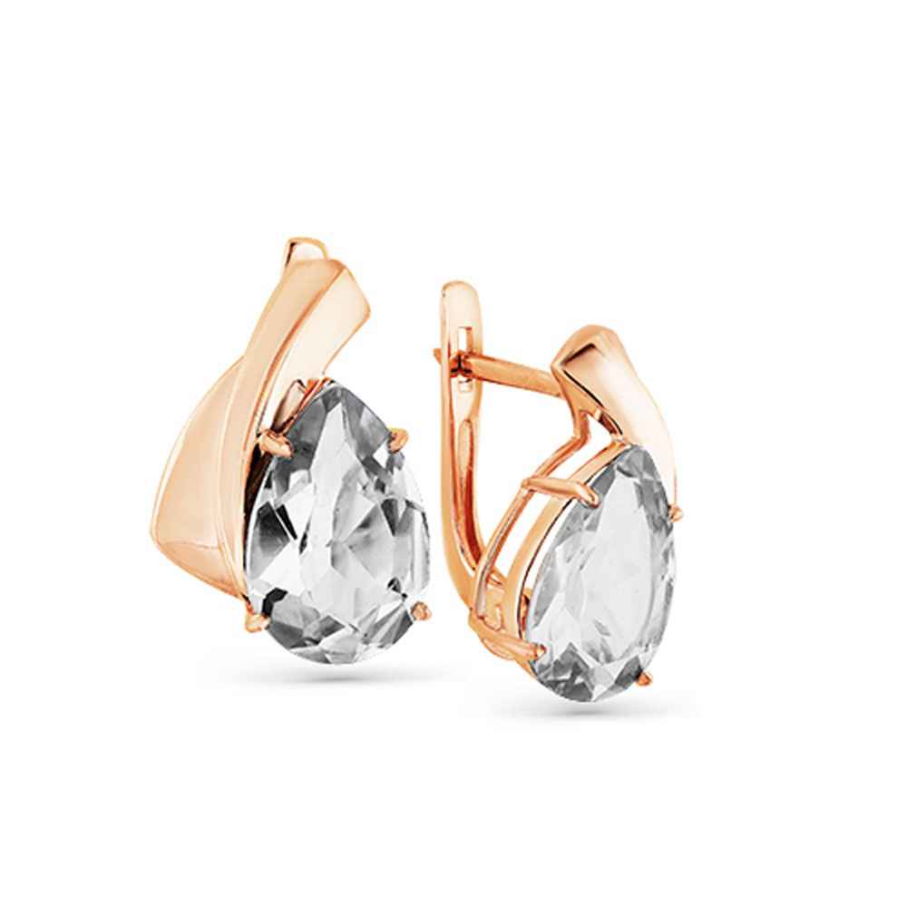 Серьги | Золото 585 пробы | Горный хрусталь по цене 41895.00  руб.