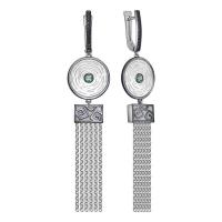Серьги | Серебро 925 пробы | Фианит, Изумруд по цене 54550.00 руб.