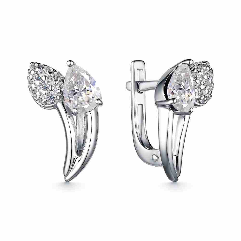 Серьги | Серебро 925 пробы | Фианит, Горный хрусталь по цене 6330.00 руб.