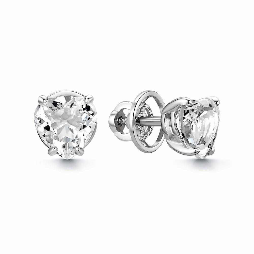 Серьги-пусеты | Серебро 925 пробы | Горный хрусталь по цене 4747.70 руб.