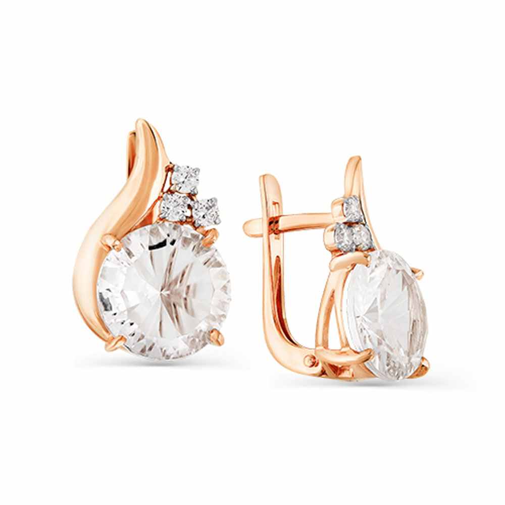 Серьги | Золото 585 пробы | Фианит, Горный хрусталь по цене 43605.00  руб.