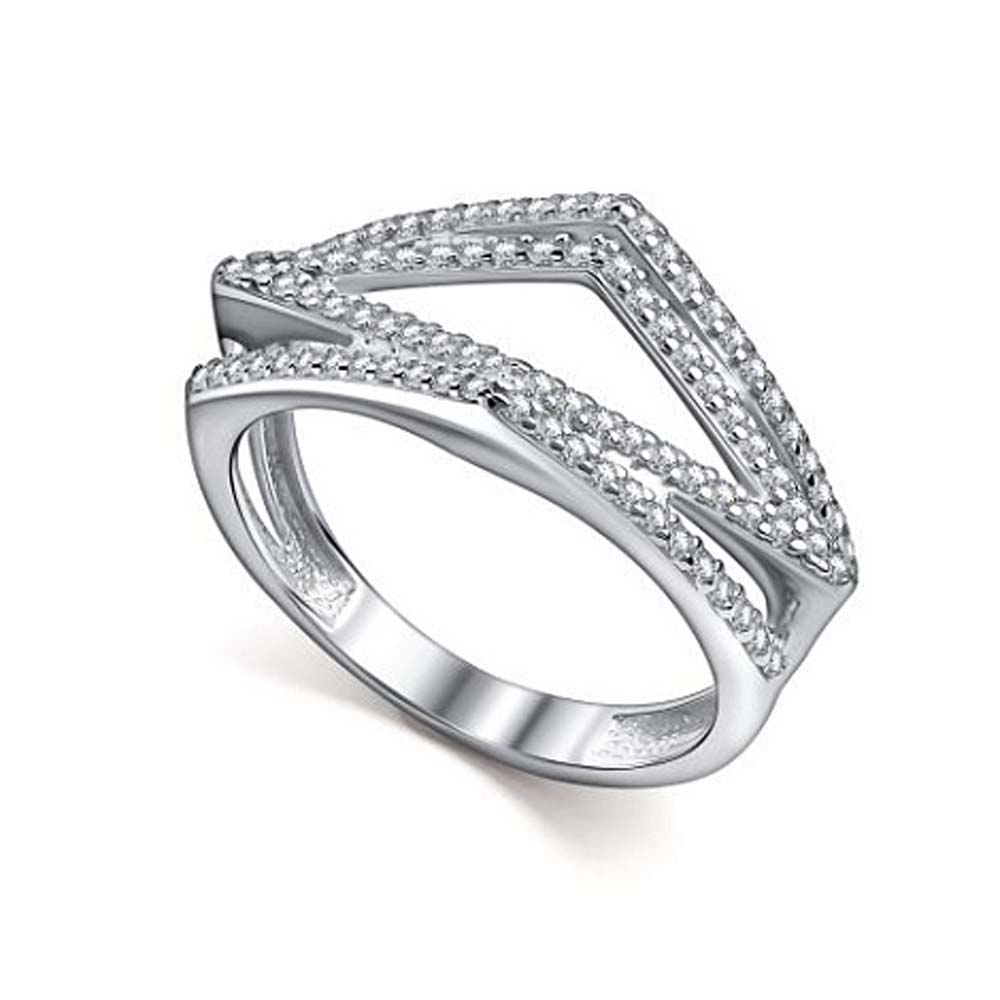 Классическое кольцо | Серебро 925 пробы | Фианит по цене 8510.00 руб.