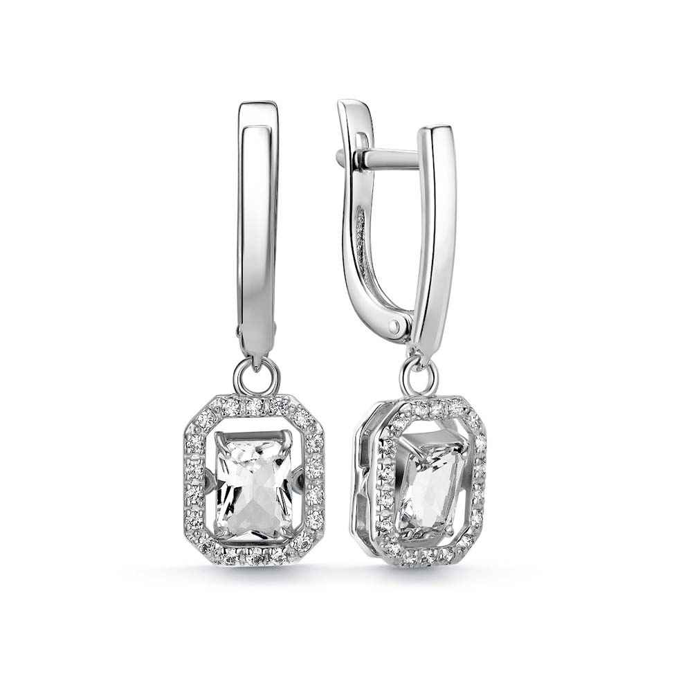 Серьги | Серебро 925 пробы | Фианит, Горный хрусталь по цене 9743.80 руб.