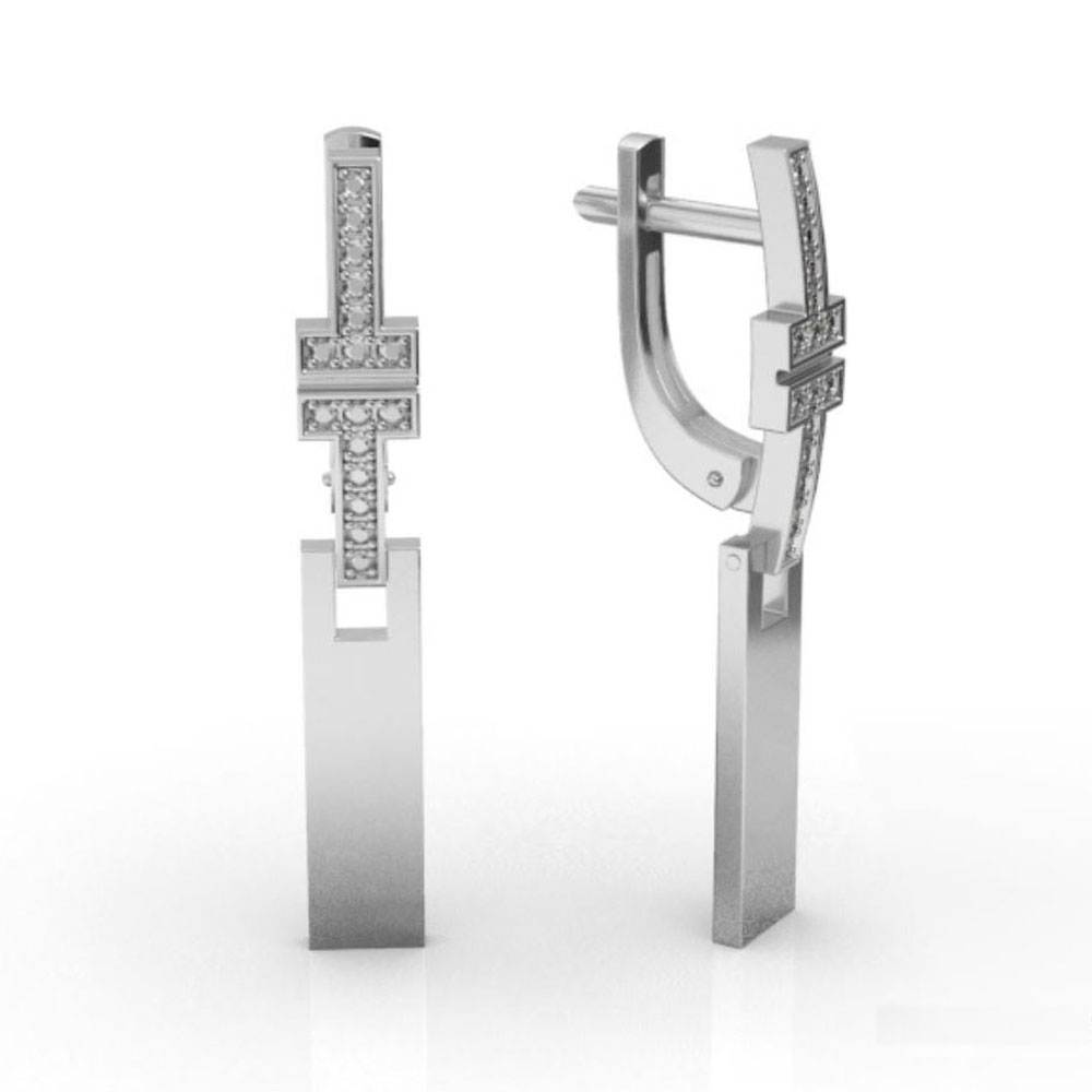 Серьги | Серебро 925 пробы | Фианит по цене 4400.00 руб.