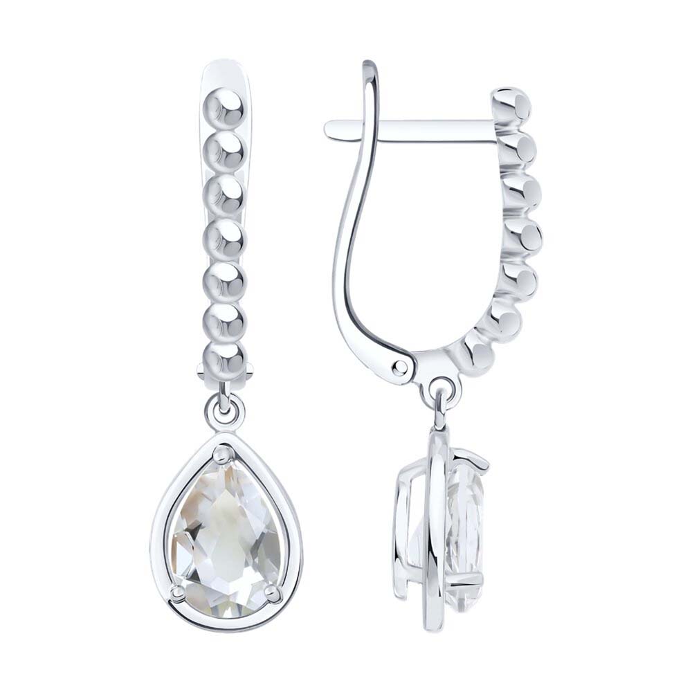Серьги | Серебро 925 пробы | Горный хрусталь по цене 8601.60 руб.