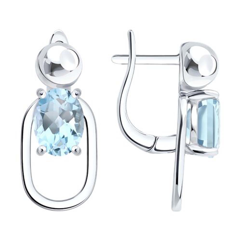 Серьги | Серебро 925 пробы | Топаз по цене 13266.00 руб.