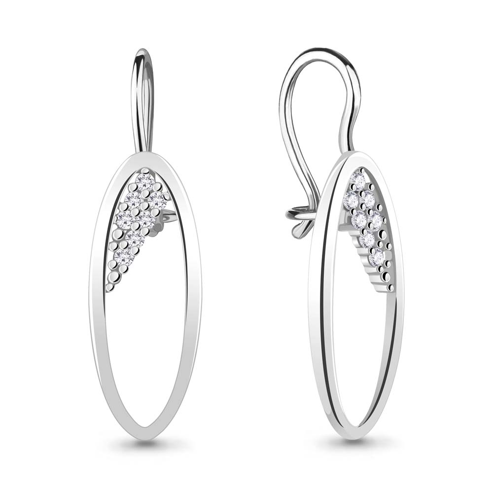 Серьги | Серебро 925 пробы | Фианит по цене 3285.60 руб.
