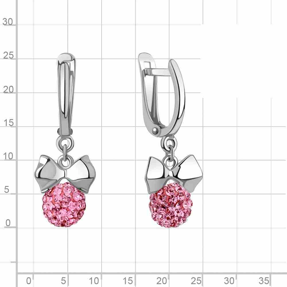 Детские серьги | Серебро 925 пробы | Стекло  Ювелирное по цене 7436.00 руб.