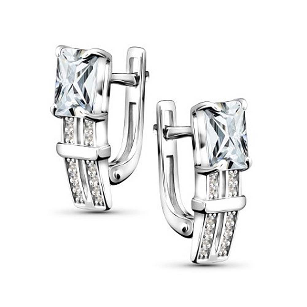 Серьги | Серебро 925 пробы | Фианит, Горный хрусталь по цене 9570.00 руб.
