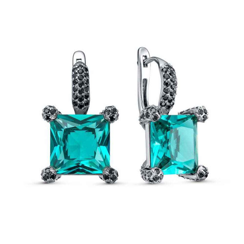 Серьги | Серебро 925 пробы | Раухтопаз, Шпинель по цене 10098.00  руб.