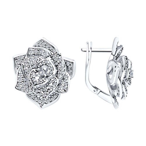Серьги | Серебро 925 пробы | Фианит по цене 8299.00  руб.